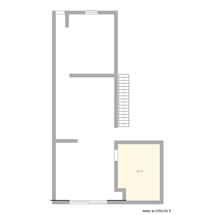 maison 1 er etage. Plan de 1 pièce et 15 m2