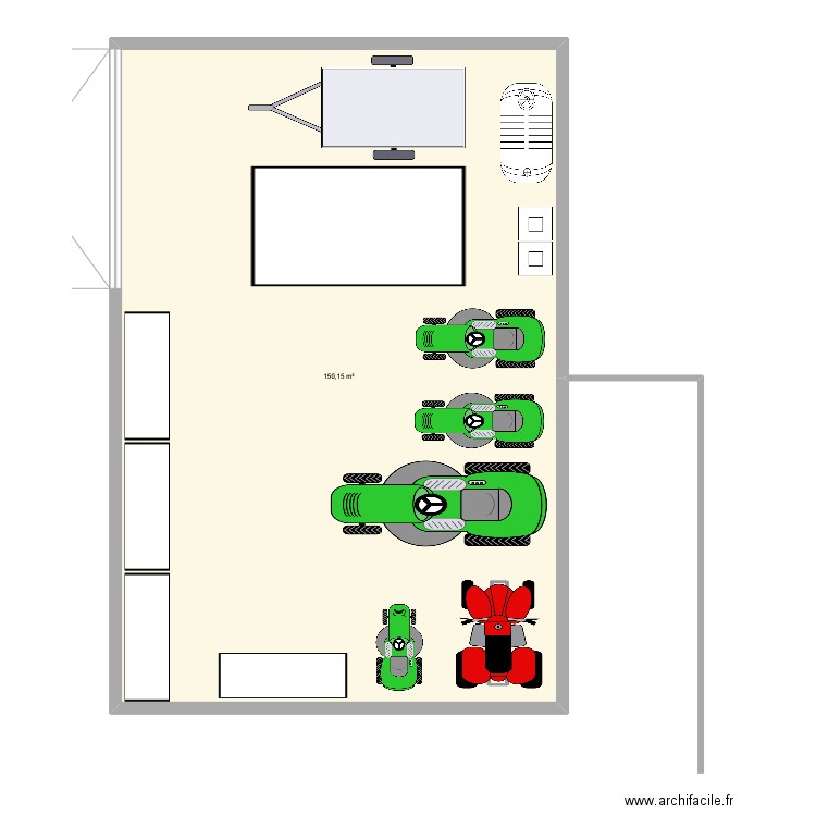 hangar extension. Plan de 1 pièce et 150 m2