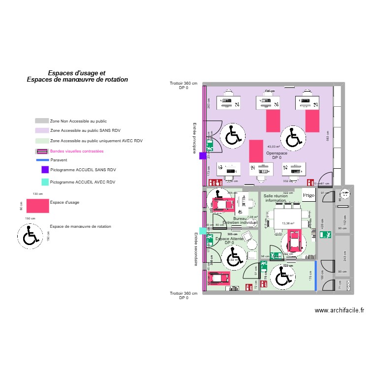 WIMOOV MEAUX APRES TRAVAUX espace rotation et usage vs 2. Plan de 11 pièces et 93 m2