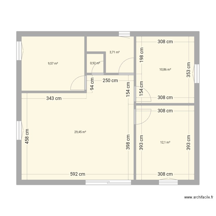 kris. Plan de 6 pièces et 67 m2