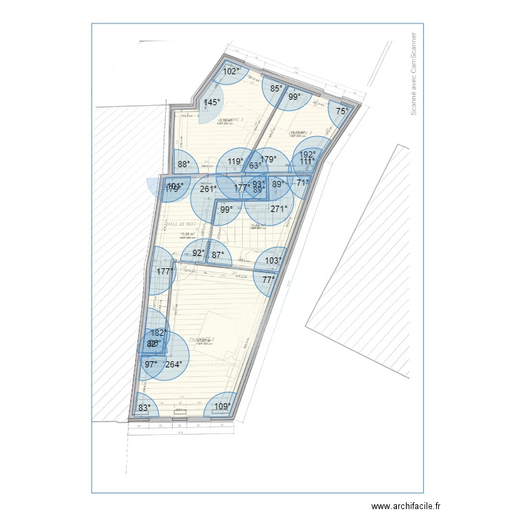 Fraternelle 16-1 bis. Plan de 14 pièces et 255 m2