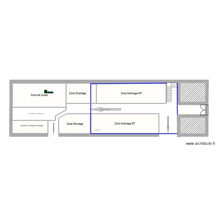 plan atelier. Plan de 9 pièces et 55 m2