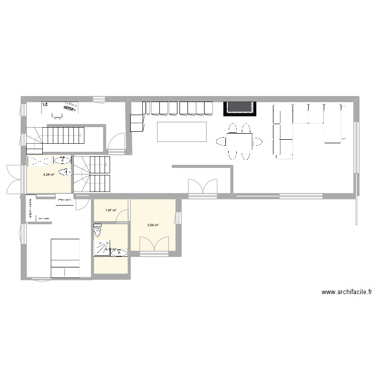 peureux. Plan de 4 pièces et 16 m2