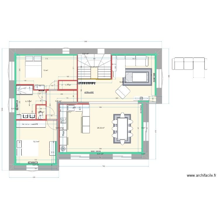 Maison_Chico_Jojo_5. Plan de 16 pièces et 91 m2