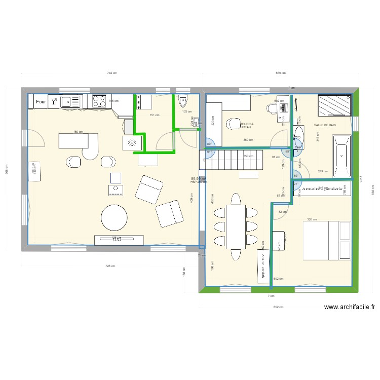 chalet ext version 0824-2. Plan de 1 pièce et 90 m2