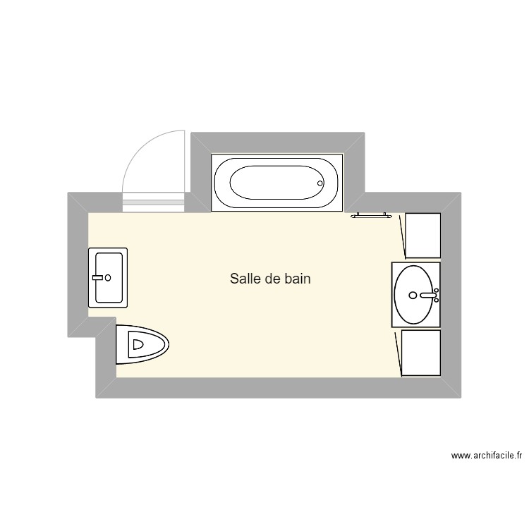 MEKKI Aicha sdb. Plan de 1 pièce et 11 m2