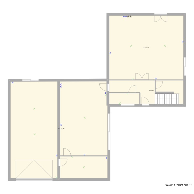 Bâtiment Architectural TD1. Plan de 3 pièces et 187 m2