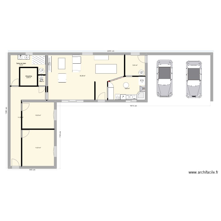 1 Maison . Plan de 9 pièces et 102 m2