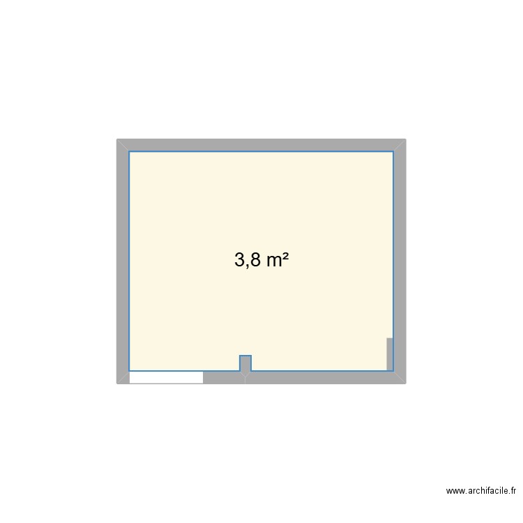 cabinet toilettes. Plan de 1 pièce et 4 m2