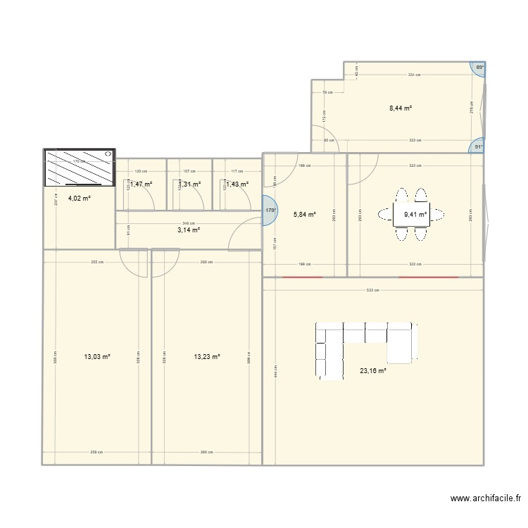 plan soso. Plan de 11 pièces et 85 m2