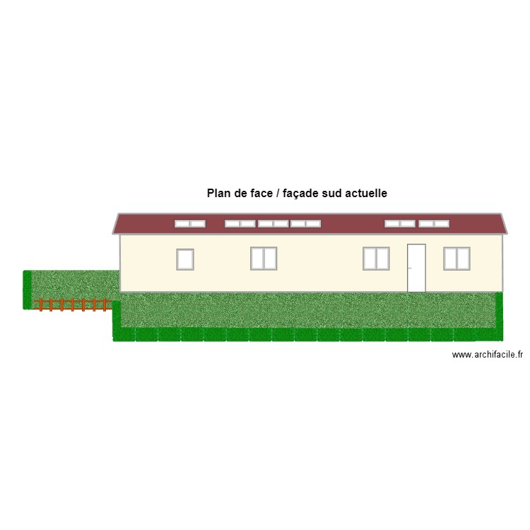 Plan de face V2. Plan de 2 pièces et 58 m2