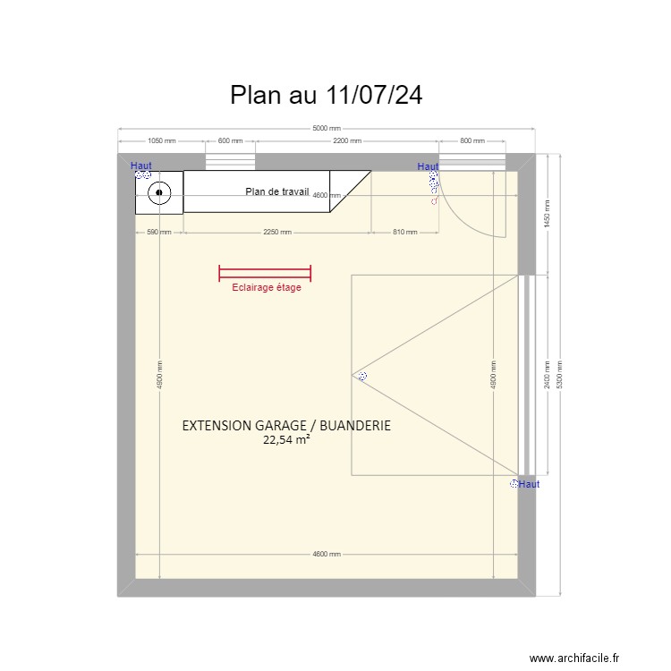 Plan ELEC BOUILLAC au 11/07/24. Plan de 1 pièce et 23 m2