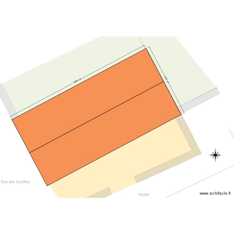 Plan masse Initial. Plan de 3 pièces et 150 m2