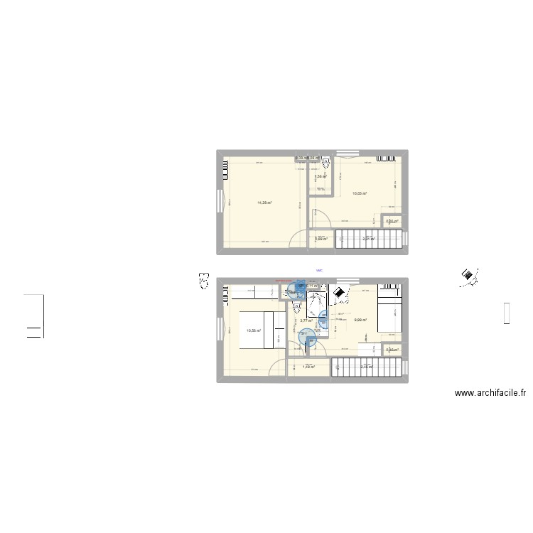 Chanturgue étage_fumisterie . Plan de 17 pièces et 59 m2