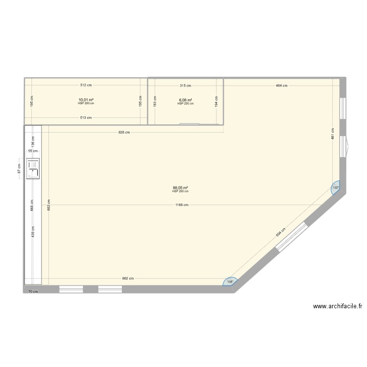 test. Plan de 3 pièces et 104 m2