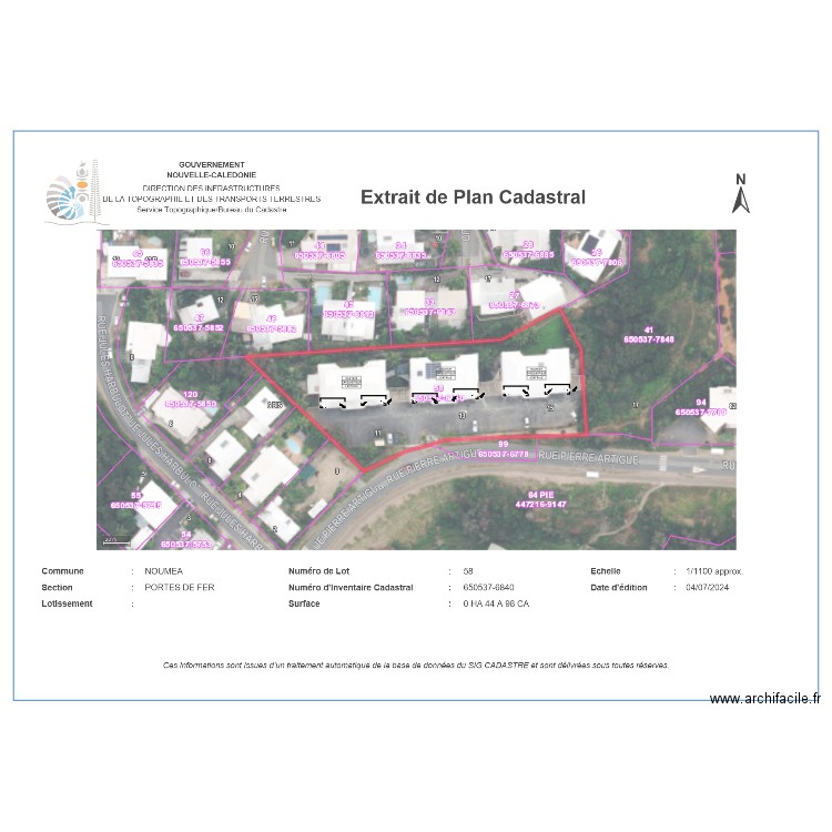 RESIDENCE LES ARGENTIELLES. Plan de 0 pièce et 0 m2