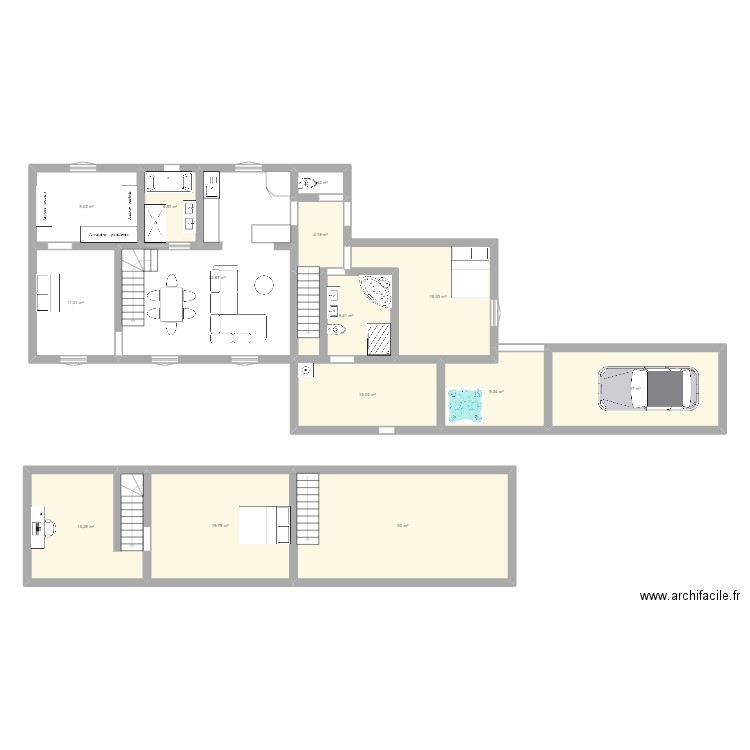 maison. Plan de 14 pièces et 192 m2