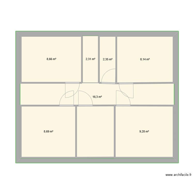 projet 2. Plan de 7 pièces et 99 m2