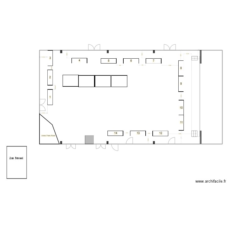 Bizeau. Plan de 1 pièce et 388 m2