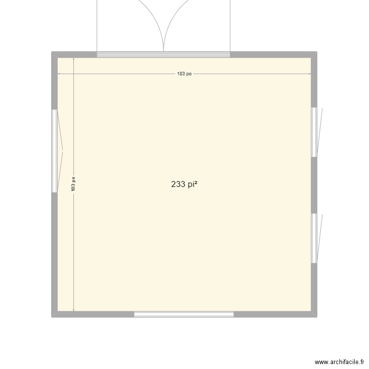 Atelier. Plan de 1 pièce et 22 m2