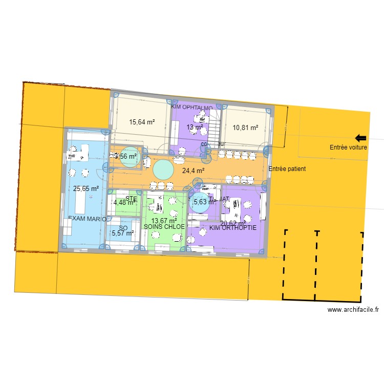 plan sans appart salle de pause en bas. Plan de 13 pièces et 153 m2