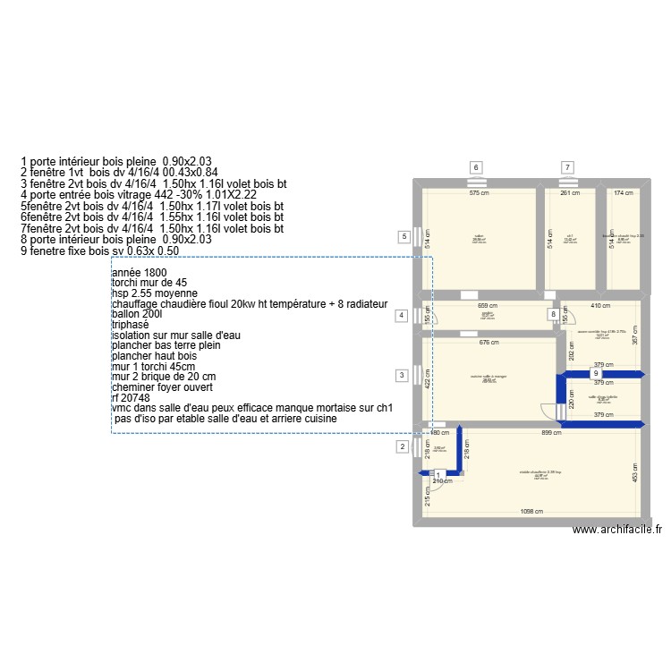 sornin. Plan de 9 pièces et 162 m2