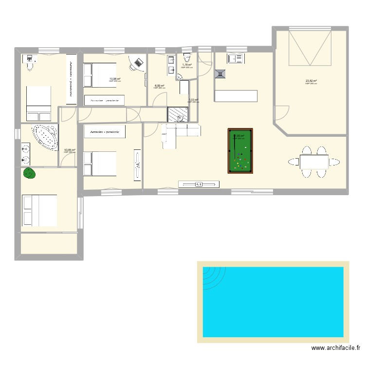 AGRANDISSEMENT 2. Plan de 7 pièces et 156 m2