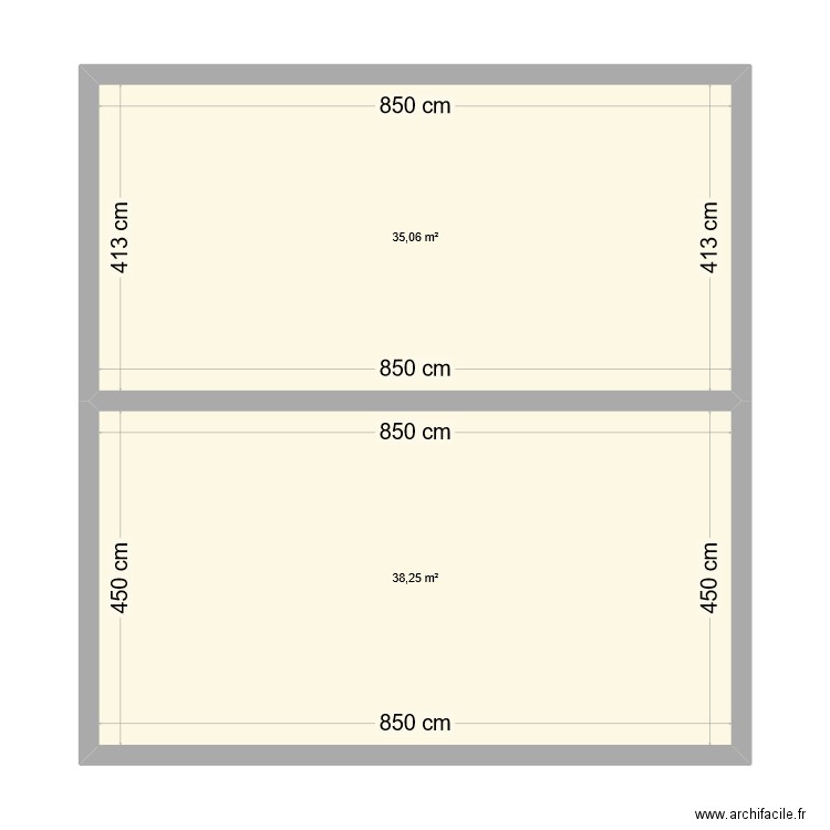 Projet Port Mulon. Plan de 2 pièces et 73 m2