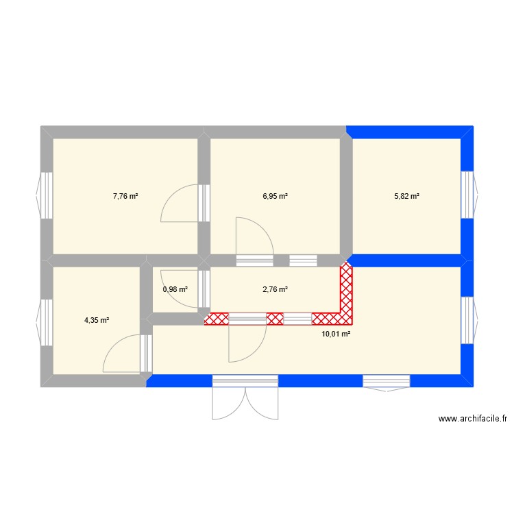 Casa PATA - General. Plan de 7 pièces et 39 m2