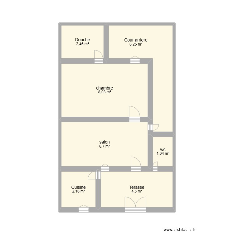 2 PIECES. Plan de 7 pièces et 31 m2