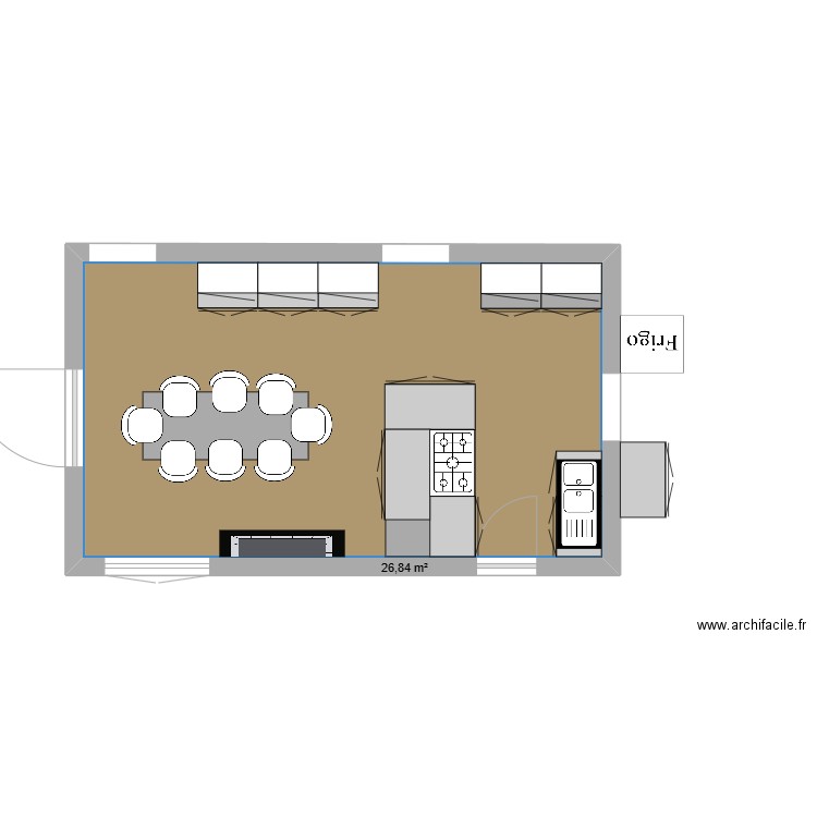 sonnac  cuisine cuisine 3. Plan de 1 pièce et 27 m2