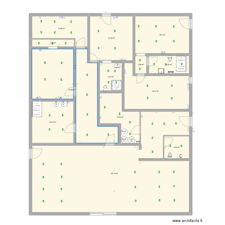 ancian borgo. Plan de 13 pièces et 232 m2