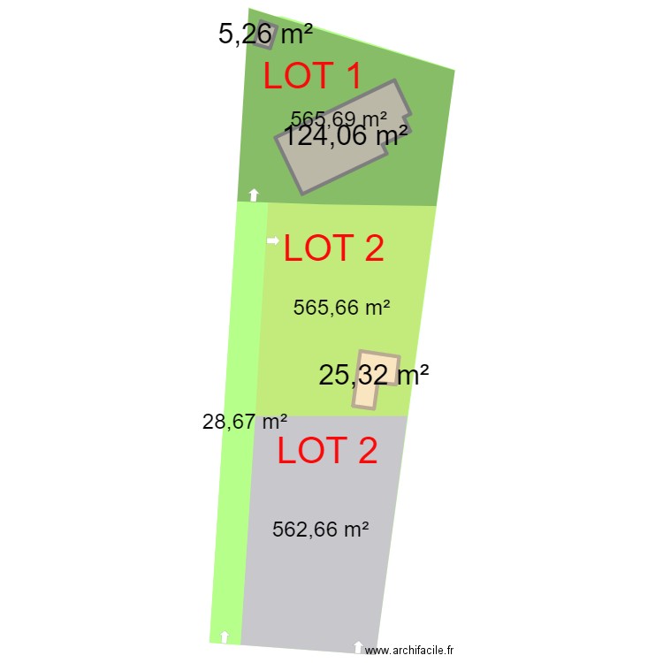 DP . Plan de 3 pièces et 155 m2