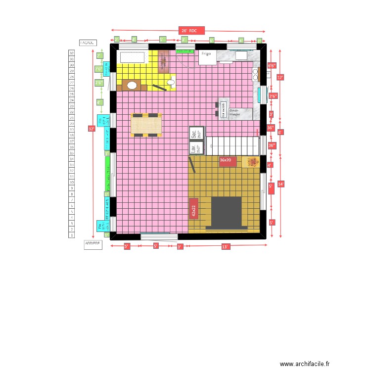 Élise Lapointe Clermont Boutin 2.0. Plan de 1 pièce et 46 m2