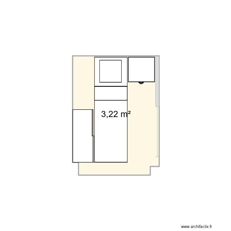 Jumpy 1. Plan de 1 pièce et 3 m2