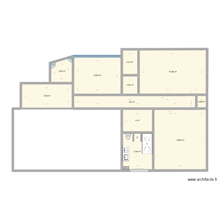 SDE CH1 6AH. Plan de 11 pièces et 81 m2