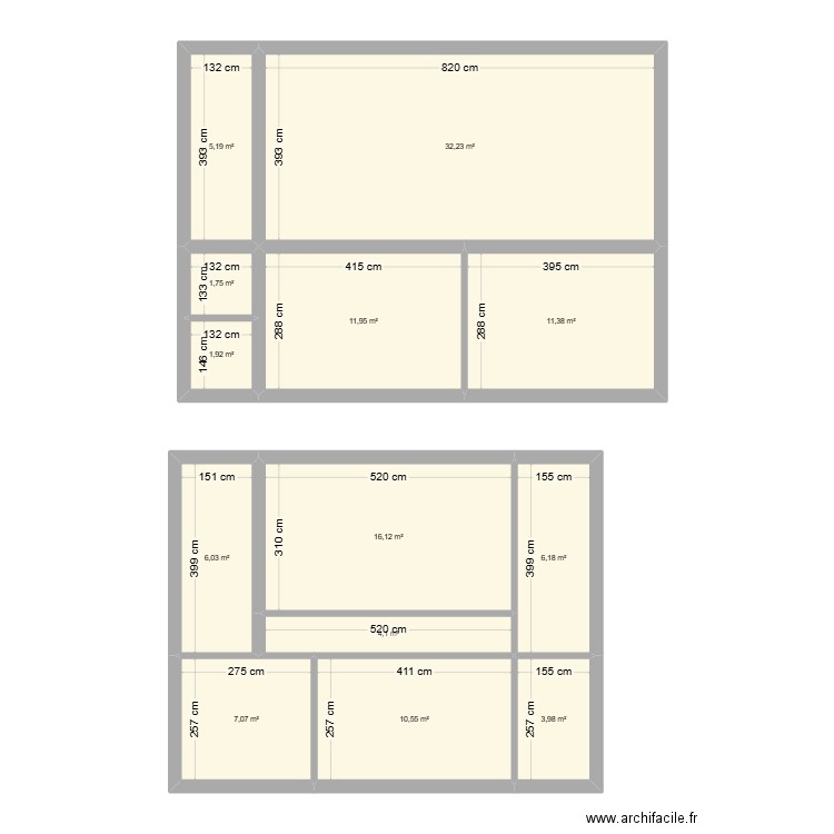 MICU Plan . Plan de 13 pièces et 118 m2