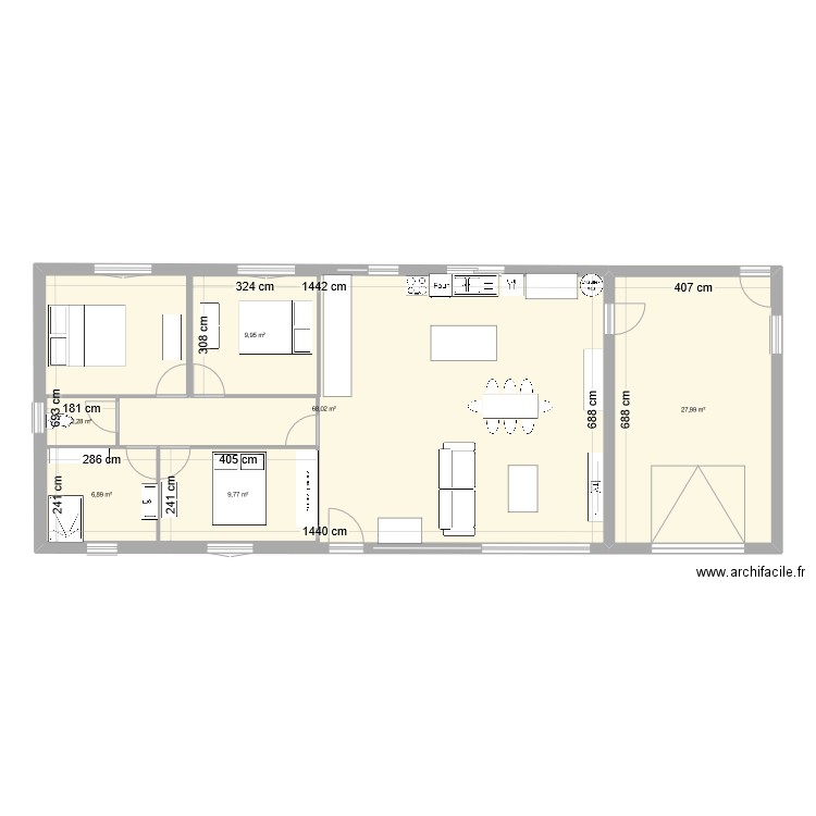 Notre maison. Plan de 6 pièces et 156 m2