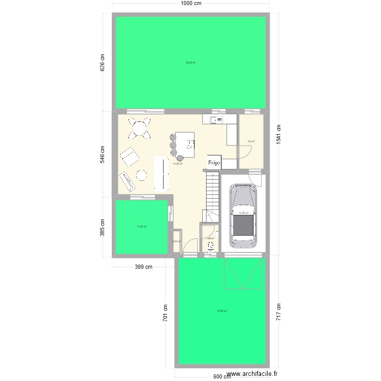 terrain stro ESSAI rdc 120 M2 ext. Plan de 8 pièces et 173 m2