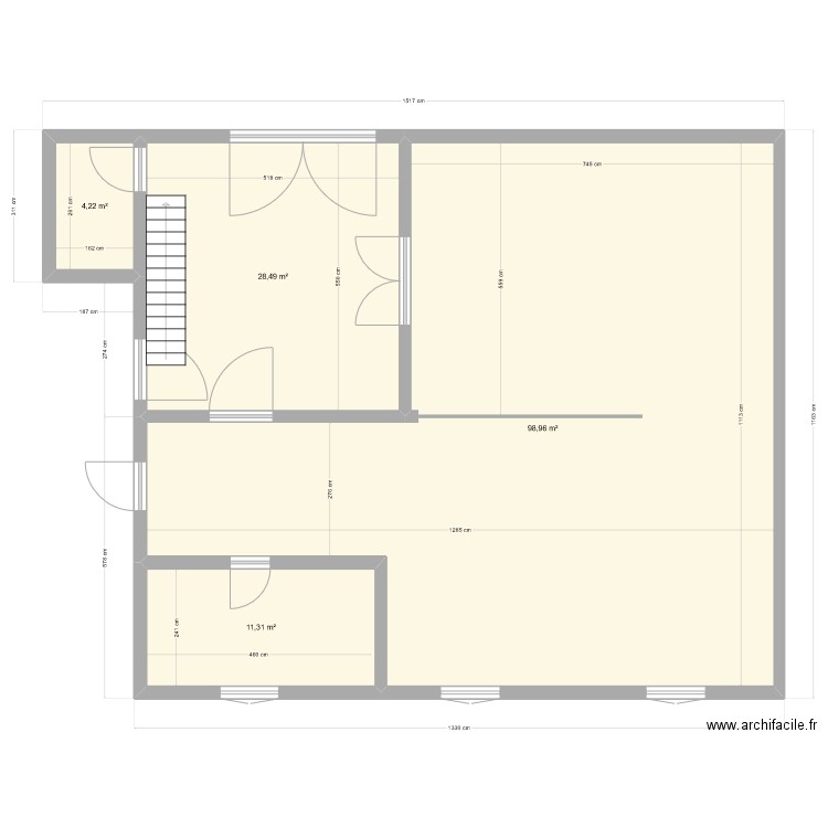 Blanchisserie 2. Plan de 5 pièces et 143 m2