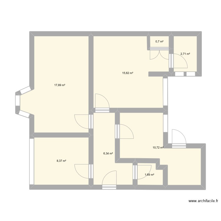 touquet. Plan de 8 pièces et 64 m2