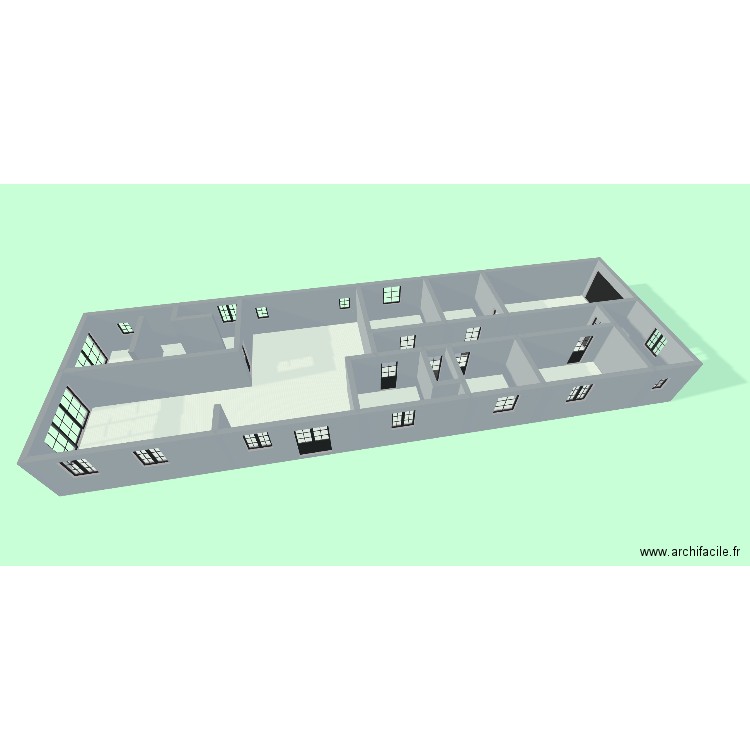 PLAN V1 ETROIT. Plan de 11 pièces et 201 m2