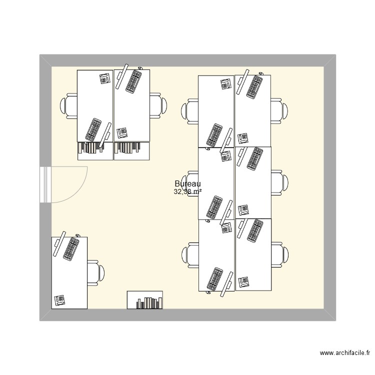 Bureau Modif Scania V2. Plan de 1 pièce et 32 m2