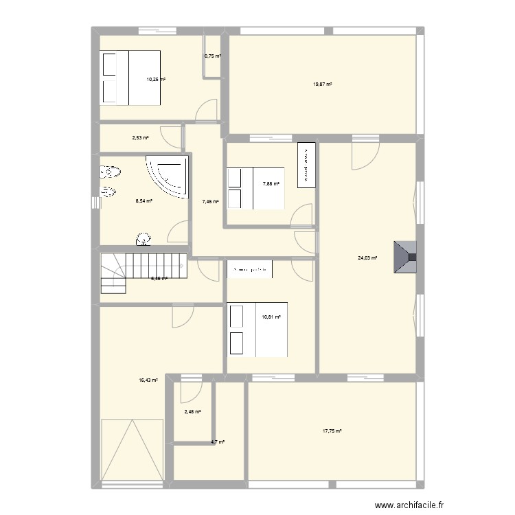 jose alcoy. Plan de 14 pièces et 140 m2