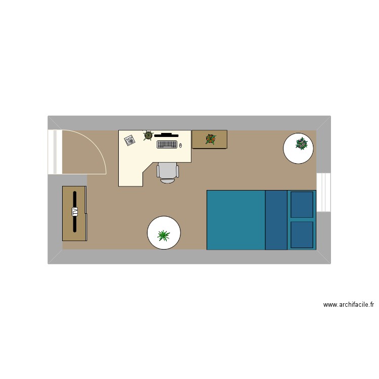 ma chambre. Plan de 1 pièce et 10 m2