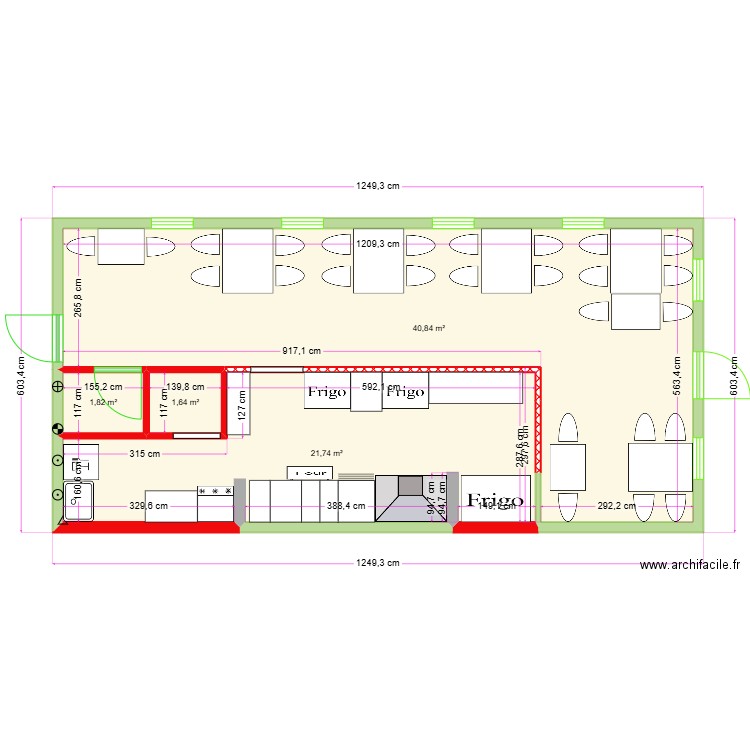 plan cuisine 27.12.24. Plan de 4 pièces et 66 m2