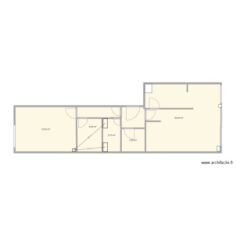 LS85. Plan de 5 pièces et 50 m2