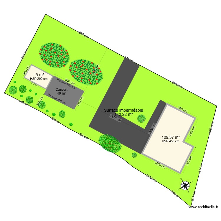 PCMI 2 AVEC CARPORT 1. Plan de 2 pièces et 129 m2