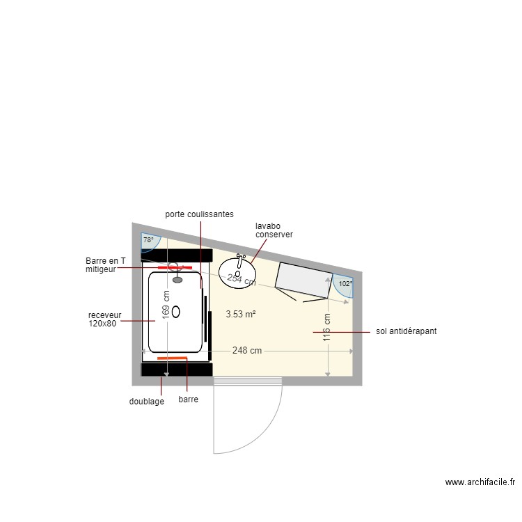 plan dgrh. Plan de 1 pièce et 4 m2