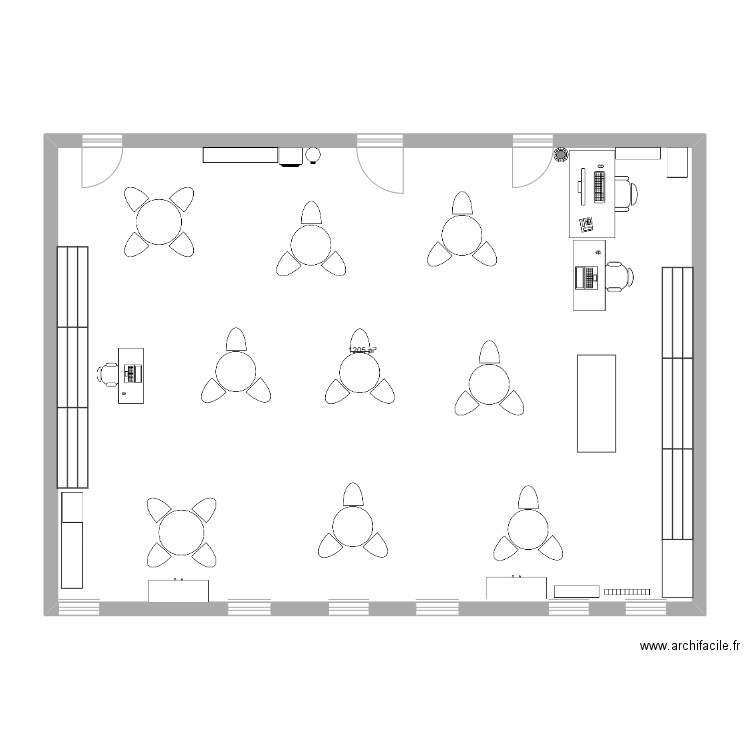 salle de classe. Plan de 1 pièce et 112 m2